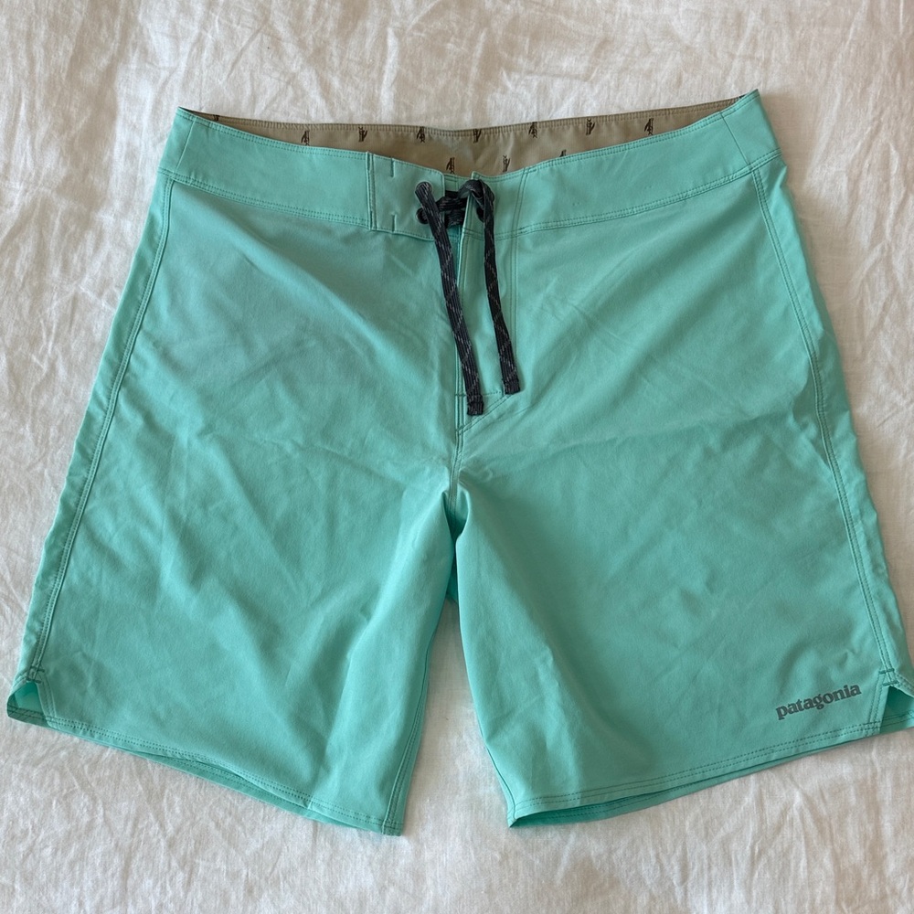 Patagonia Men's Swim Board Shorts - Mint Green. Like new!